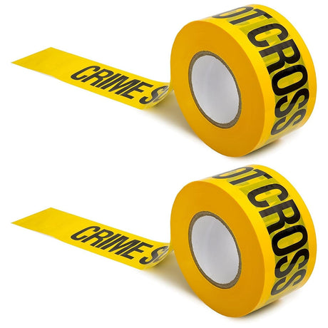 SINGHAL Crime Scene Do Not Cross Barricade Tape Roll, 3 Inch x 300 Meter, High Visibility Bright Yellow Tape with Bold Black Print, Maximum Readability (Pack of 2)