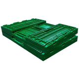 SINGHAL Storage Crates Stackable Plastic Container Foldable Basket Multipurpose 500x325x200 mm - Green