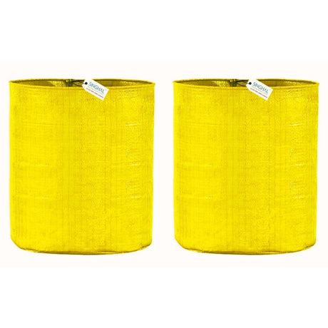 Singhal HDPE UV-Protected Yellow Round Grow Bags (15x18 Inches, Set of 2) – Perfect for Terrace and Vegetable Gardening