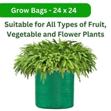 Pack of 5 Green SINGHAL HDPE UV-Protected Round Grow Bags (24x24 Inches) – Ideal for Terrace & Veggie Gardens