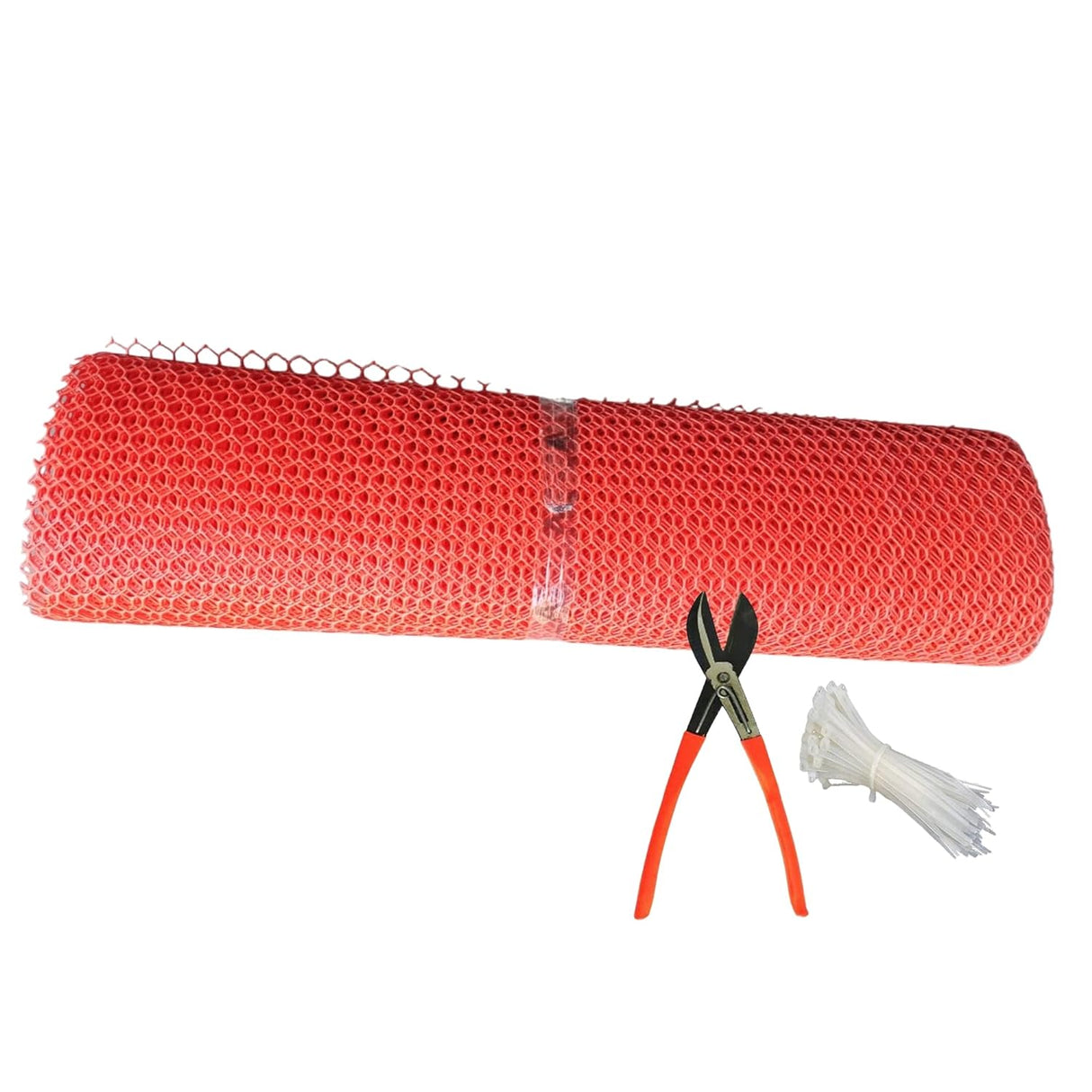 Singhal Tree Guard Net, Garden Fencing Net Virgin Plastic with 1 Cutter and 50 PVC Tags (Red, 4 ft x 25 ft)