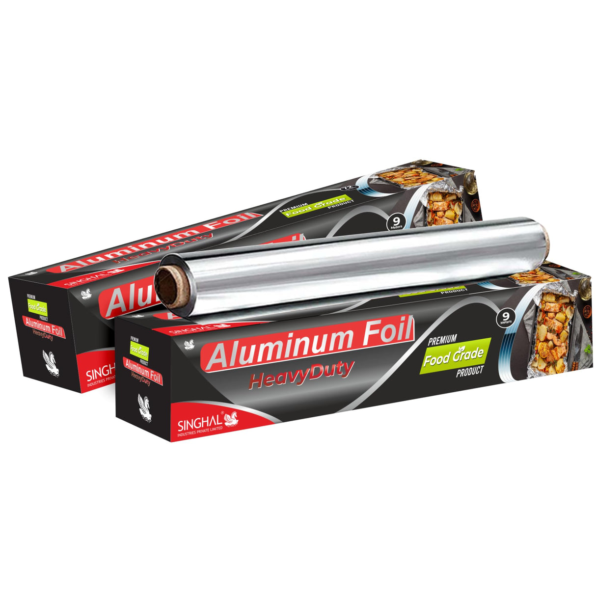 Singhal Aluminum Foil 9 Meters, 11microns | Aluminium Silver Foil for Kitchen, Food Packing, Wrapping, Storing and Serving Pack of 1