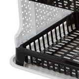 SINGHAL Plastic Dish Drainer 2 Layer Kitchen Dish Organizer Storage Rack, Cutlery Utensil, Vegetable Drying Drain & Storage Stand with Water Storing Tray, Pack of 1