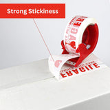 Handle with Care Fragile Tape – 6 Rolls, 48mm x 65m each, for secure packaging with bold printed warnings for safe delivery and handling.