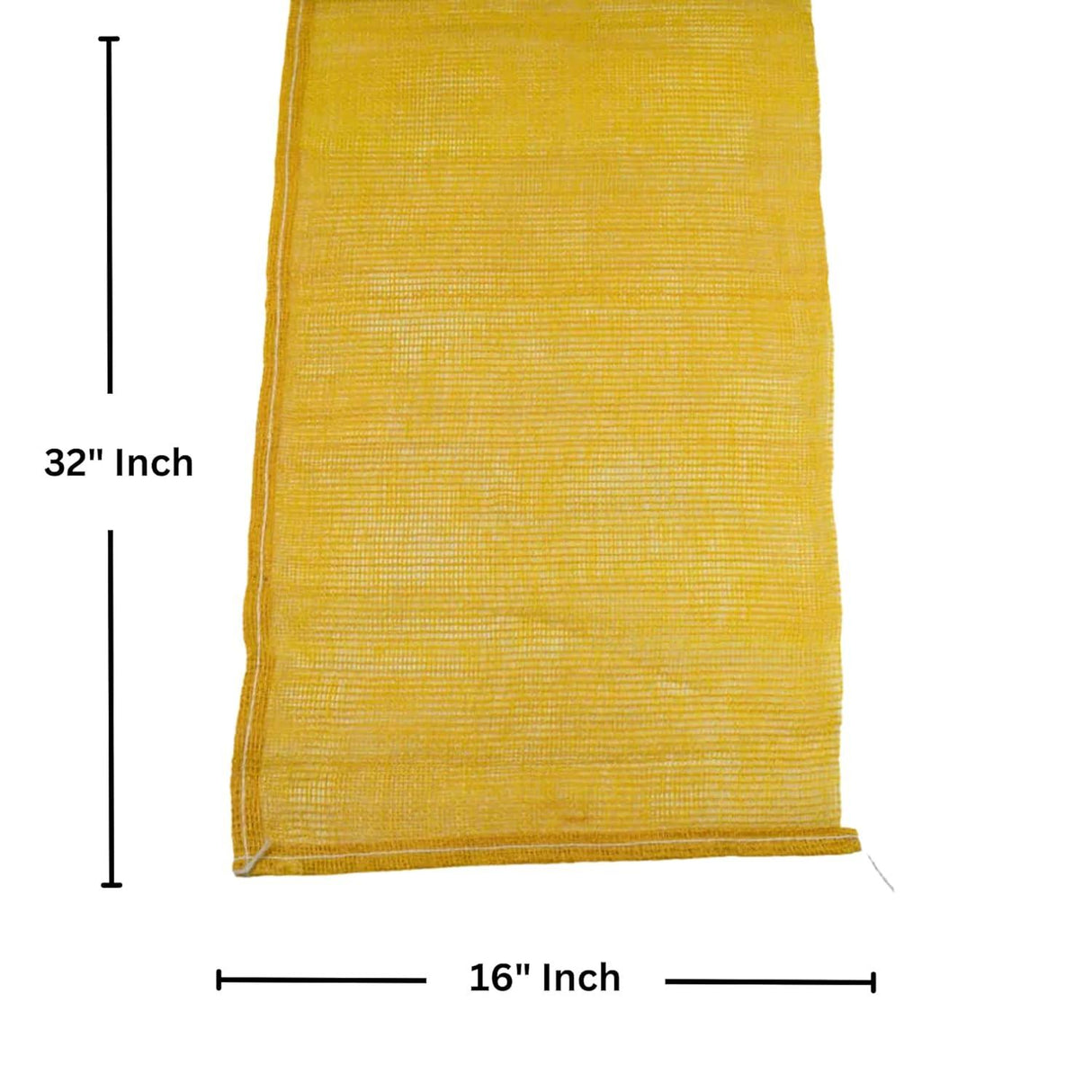 Pack of 25 SINGHAL Multipurpose Storage Bags with Drawstring – Ideal for Vegetables, Laundry, and Firewood – Leno Mesh, 16x32 Inch, Yellow