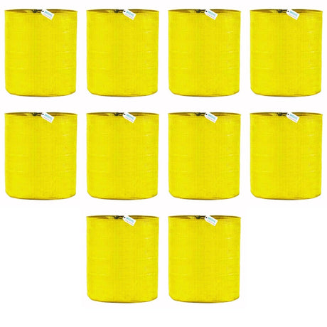 SINGHAL Yellow HDPE UV Protected Round Plants Grow Bags 15x12 Inches, Ideal for Terrace and Vegetable Gardening Pack of 10