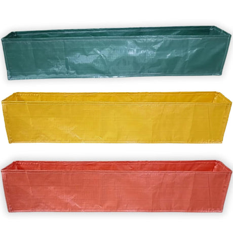 Yellow Grow Bags size 60x12x12 Inches HDPE UV Protected Rectangular , for Terrace and Vegetable Gardening - Singhal Mart