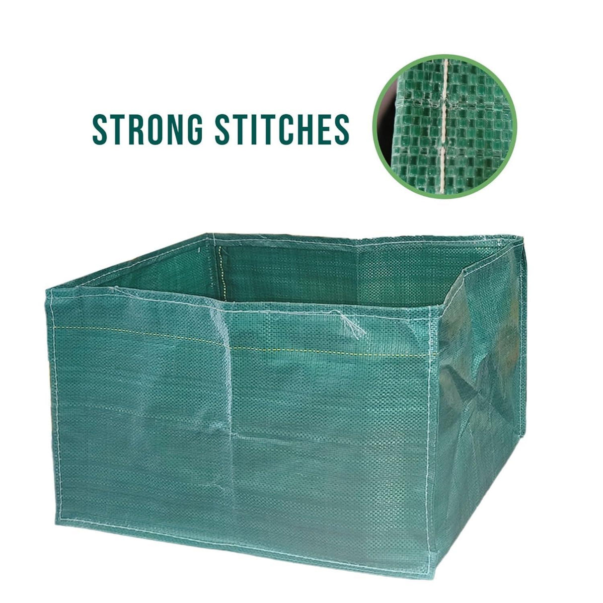 SINGHAL HDPE UV-Protected Rectangular Grow Bags 18x12x12 Inches, Pack of 10, Green - Ideal for Terrace & Vegetable Gardening