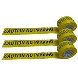 No Parking Caution Tape Roll - 3 Inch x 300 Meter Pack of 3 - High Visibility Bright Yellow Tape with Bold Black Print - No Parking Warning Tape - Waterproof