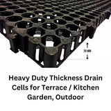 Singhal Garden Drain Cell Polypropylene Drain Cell and 20mm Drainage Mat for Terrace/Kitchen Garden (Black, 500 x 250 x 20) (Pack of 10)