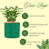 SINGHAL HDPE UV-Protected Round Grow Bags 24x24 Inches, Pack of 20, Green—Ideal for Terrace and Vegetable Gardening