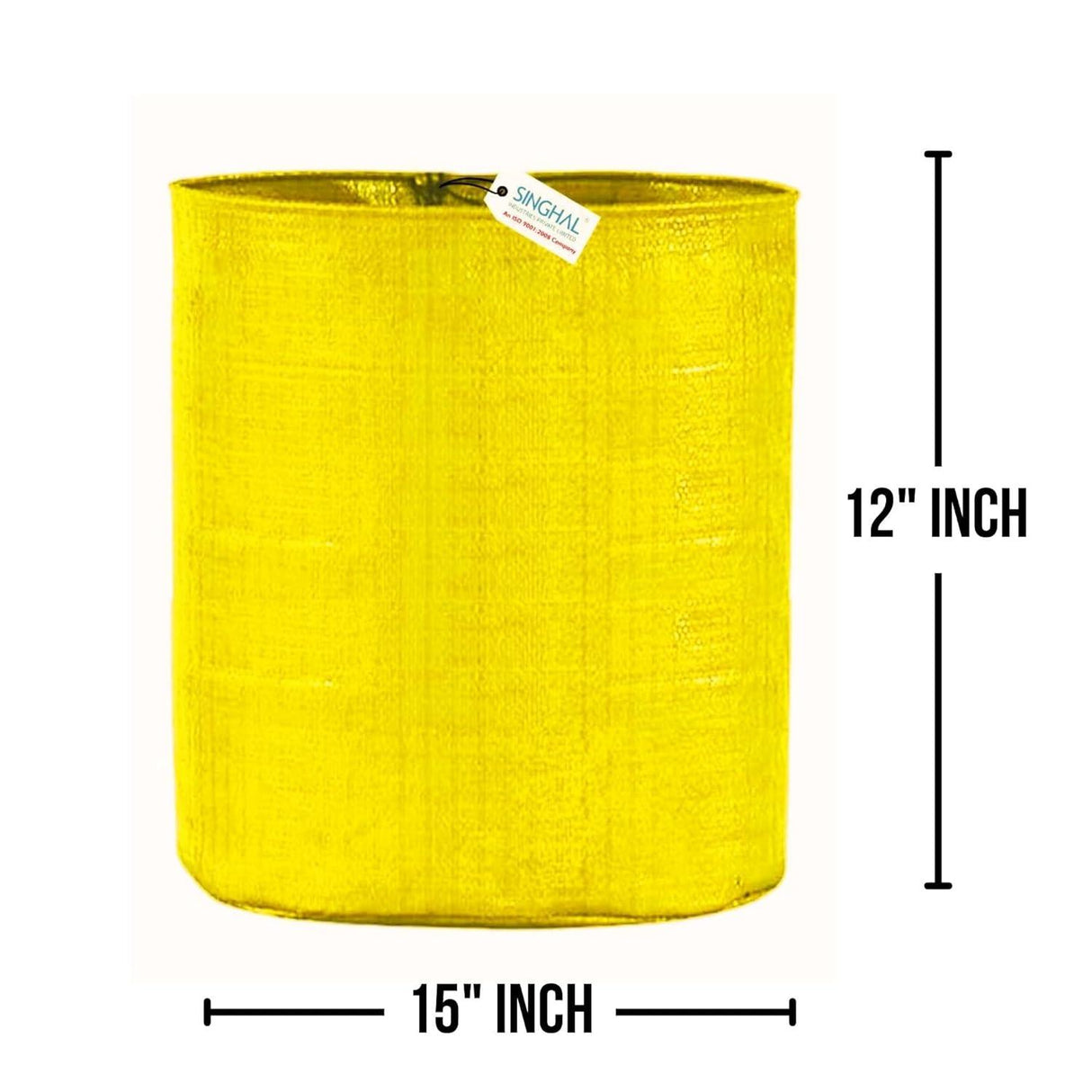 SINGHAL HDPE UV Protected Round Plants Grow Bags 15x12 Inches, Yellow Colour Ideal for Terrace and Vegetable Gardening Pack of 2