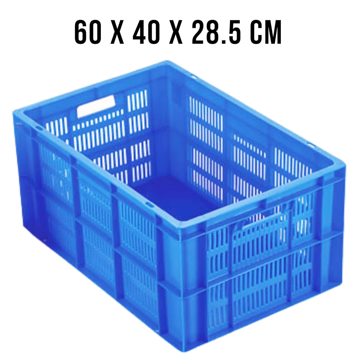 Plastic Storage Crate Big size Multipurpose, Capacity 54.50 Ltr, Blue Color (600 X 400 X 285 MM) - Singhal Mart