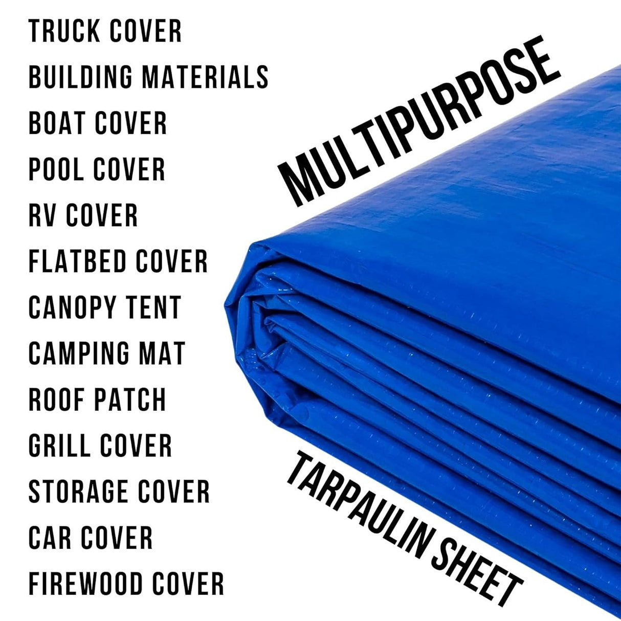 HDPE Blue Tarpaulin Sheet 16x24ft – Heavy-duty, UV-resistant, 100% pure virgin, 170 GSM with reinforced eyelets for durable, waterproof protection.