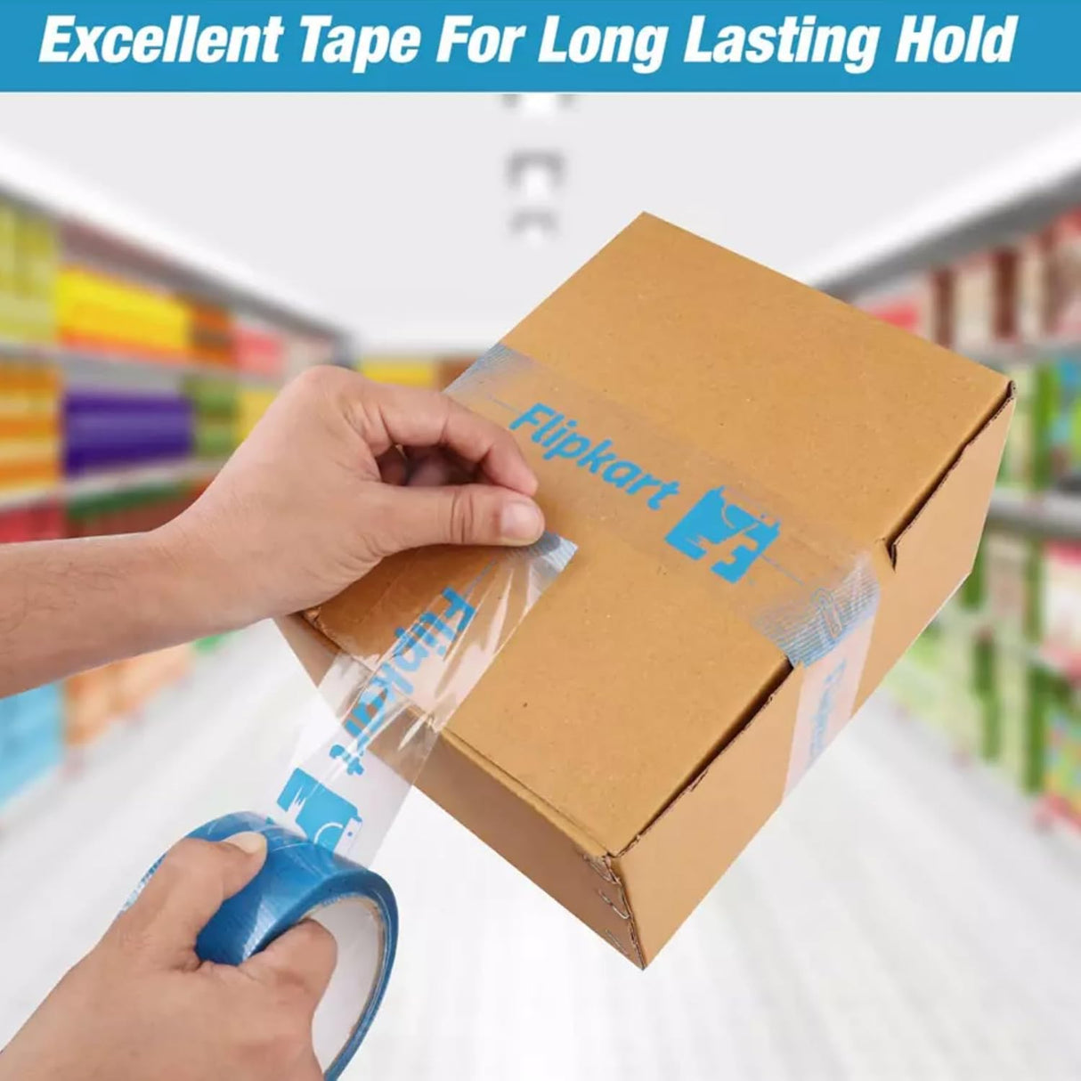 SINGHAL Flip kart Branded Packaging Tape, 5 CM x 65 Meter, E- Commerce Printed Tape (Pack of 12)