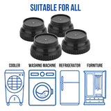 Plastic Round Base Stand 12 Pcs for Bed, Refrigerator Stand, Washing Machine Stand, Furniture Base Stand and Fridge Stand for Single Door and Double Door (Black Round)