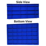 SINGHAL Heavy-Duty Big Blue Portable Plastic Crate 60x40x27 CM | Storage Crates | Shelf Basket for Large Items | Vegetable, Fruit, Milk | Pack of 2