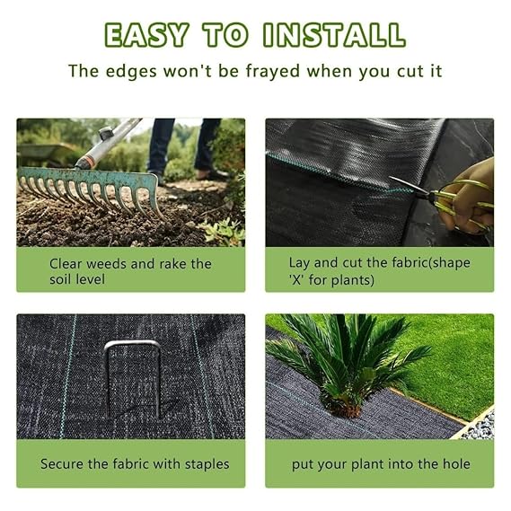 Premium Garden Weed Control Barrier Sheet Mat 1x5 Meter, 90 GSM Heavy Duty Black Landscape Fabric for Gardening and Outdoor Projects