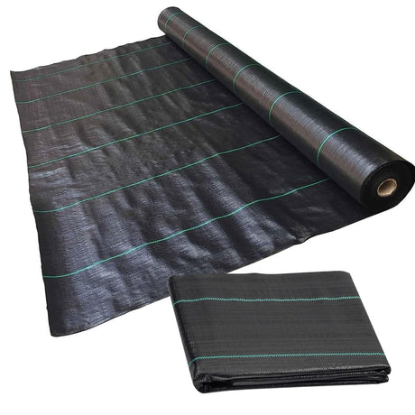 Singhal Premium Garden Weed Control Barrier Sheet Mat 2 Meter x 20 Meter, Landscape Fabric 110 GSM Heavy Duty Weed Block Gardening Mat for Gardens, Agriculture, Outdoor Projects (Black)
