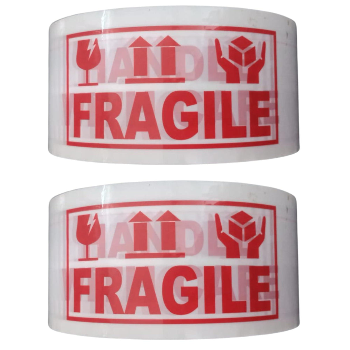 Handle with Care Fragile Tape – 2 Rolls, 48mm x 65m each, for secure packaging and safe delivery.