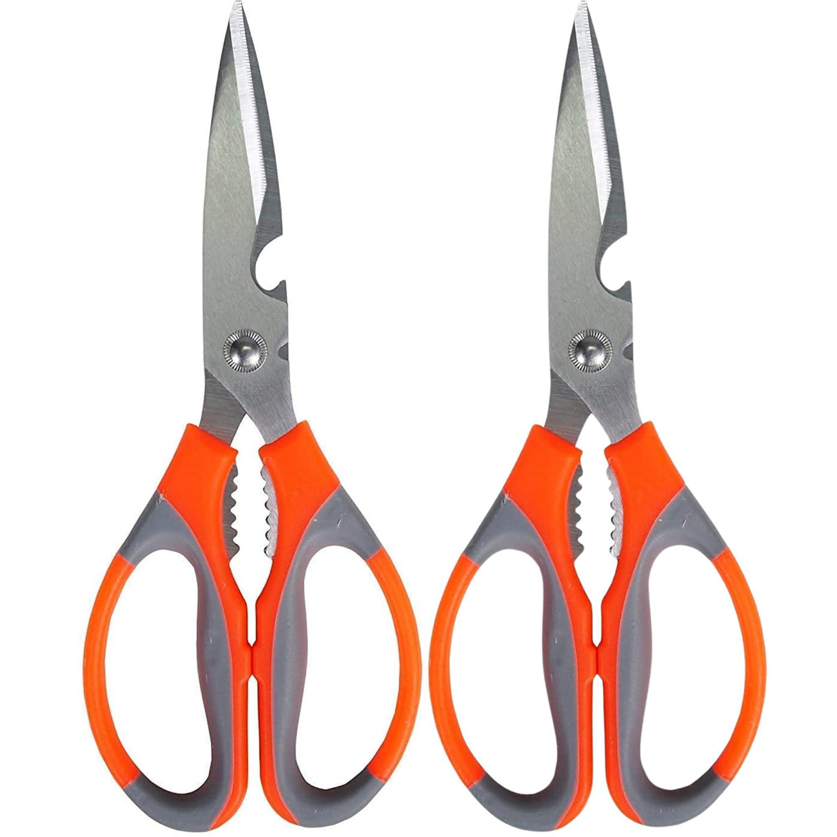 Multipurpose Kitchen Scissors – High-Grade Stainless Steel Blades for Home and Gardening. Precision Ground Edge for Versatile Use, Pack of 2