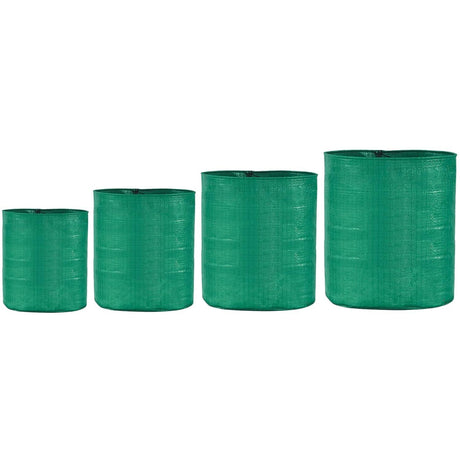 SINGHAL UV-Protected HDPE Round Grow Bags Combo, 12x12, 12x15, 15x15, 15x18 Inch - Pack of 4 for Terrace and Vegetable Gardening