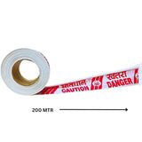 SINGHAL Caution Tape Roll 200 Meter 3” Inch Red and White, Barricade Tape Non-Adhesive Warning Tape Waterproof Polyethylene Material 200 mtr (200 mtr Combo Pack of 3)