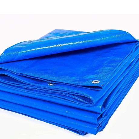 Singhal HDPE Blue Tarpaulin Sheet 16x24ft, Tirpal Tadpatri Tharpai Thadika, Reinforced Eyelets, UV Resistant, 100% Pure Virgin 170 GSM Heavy Duty Waterproof