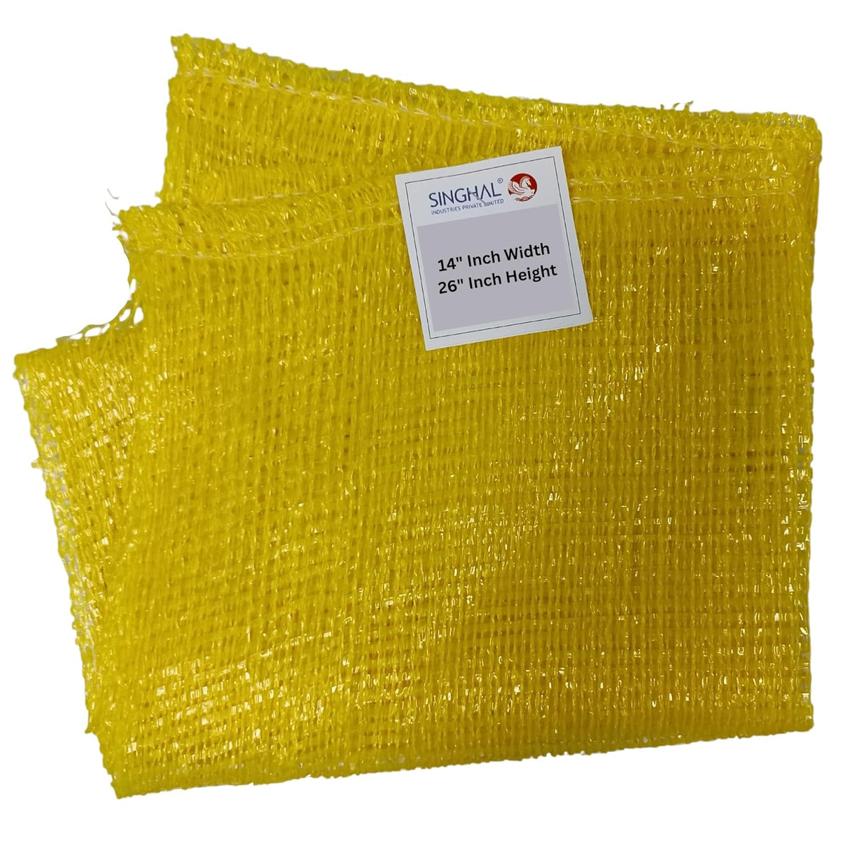 PP Mesh Storage Bags 14x26 Inch with Drawstring, Yellow Color | Up to 15kg capacity Great for Packaging Produce, Vegetables and Fruit | Multipurpose Bora, Bori (25)