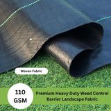 Singhal Premium Garden Weed Control Barrier Sheet Mat 2 Meter x 100 Meter, Landscape Fabric 110 GSM Heavy Duty Weed Block Gardening Mat for Gardens, Agriculture, Outdoor Projects (Black)