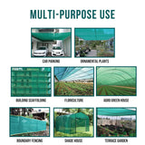 Singhal HDPE Nets Green Shade Net 50% UV Protected 3 Meter x 5 Meter for Floriculture, Ornamental Plants, Gardening Multipurpose with Attached Eyelets on Every Meter