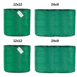 Singhal HDPE UV-Protected Round Plant Grow Bags Combo, 12x12 and 24x9 Inch - Set of 4 Bags (2 Bags Each Size) for Terrace and Vegetable Gardening