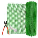 Singhal UV Stabilized Anti Bird Net, Tree Guard Net, Garden Fencing Net PVC Virgin HDPE, 4 Feet Height X 5 Feet Length, Green with 1 Cutter & 50 PVC Tags