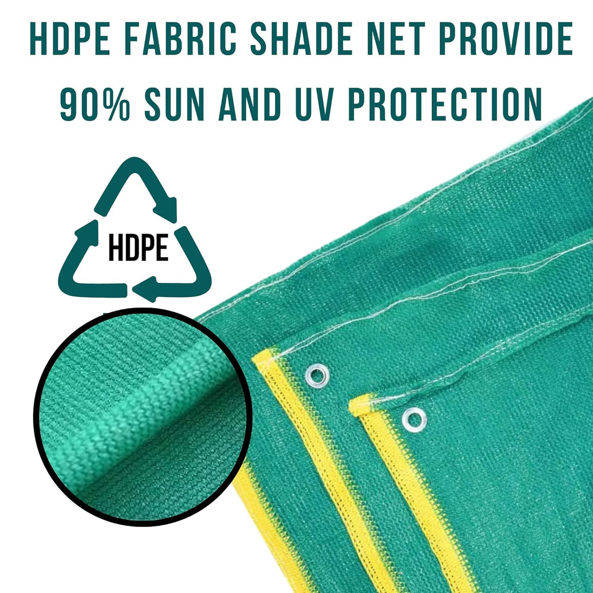 Singhal HDPE Nets 3x15 Mtr Green Shade Net 90% UV Protected for Floriculture, Ornamental Plants, Gardening Multipurpose with Attached Eyelets on Every Meter, 9.85 Ft x 49.25 Ft (3 Meter x 15 Meters)