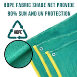 Singhal Stabilized Agro Green House Net Garden Shade - 3X25 M Green Yellow (3x25 Meter) HDPE 90% UV Protected Multipurpose with Attached Eyelets on Every Mtr
