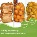 PP Mesh Storage Bags 14x26 Inch with Drawstring, Yellow Color | Up to 15kg capacity Great for Packaging Produce, Vegetables and Fruit | Multipurpose Bora, Bori (25)