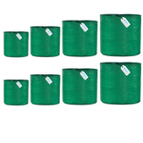 Singhal HDPE UV-Protected Round Plant Grow Bags Set – 2 Bags Each of 9x9, 9x12, 12x12, and 12x15 Inches (Total of 8 Bags) for Terrace and Vegetable Gardening