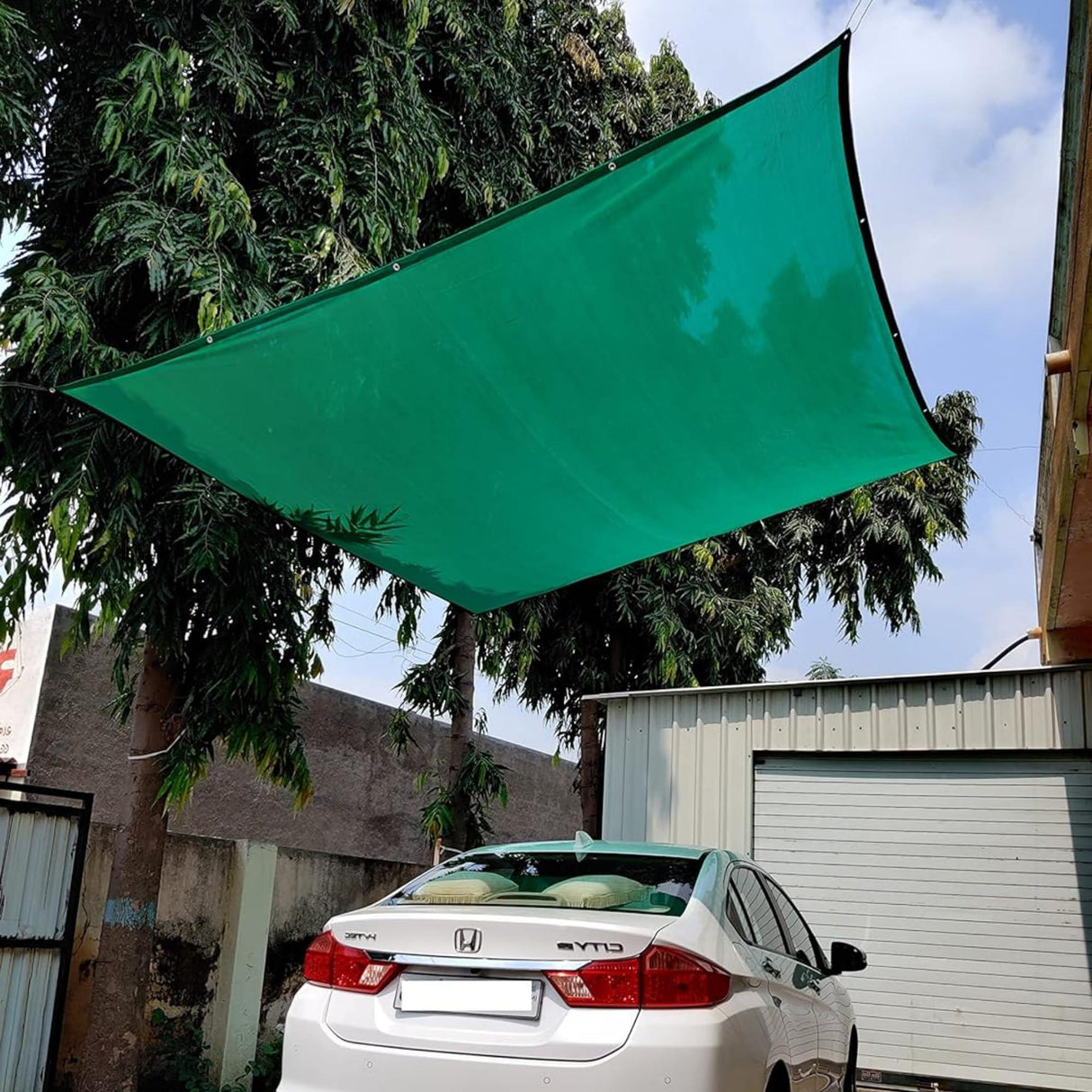 Singhal 10x35 Ft Green Shade Net, 50% UV Protection - Ideal for Gardens, Greenhouses, Balconies, Parking, and Nursery Use