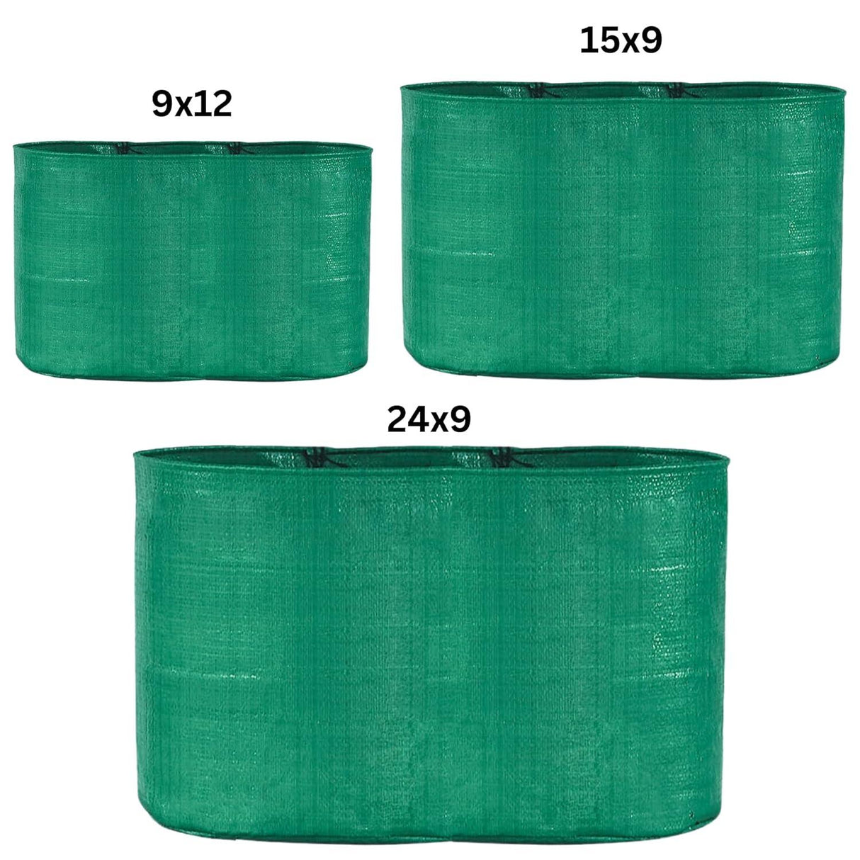 SINGHAL HDPE UV-Resistant Round Plant Grow Bags Combo - Sizes: 9x12, 15x9, 24x9 Inches (Set of 6 Bags, 2 Bags Each Size) - Ideal for Terrace and Vegetable Gardening