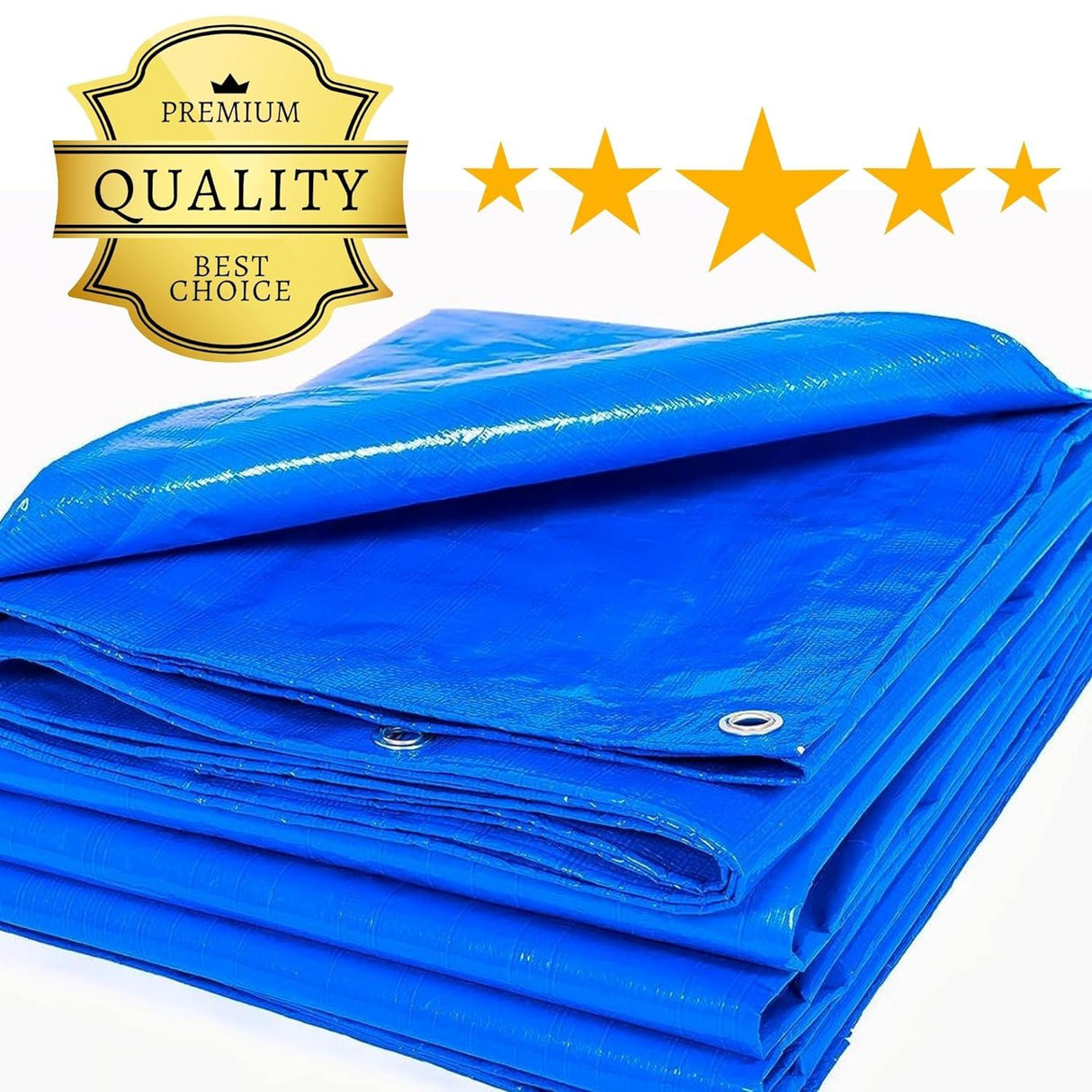 HDPE Blue Tarpaulin Sheet 16x24ft – Heavy-duty, UV-resistant, 100% pure virgin, 170 GSM with reinforced eyelets for durable, waterproof protection.