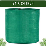 SINGHAL HDPE UV-Protected Round Grow Bags 24x24 Inches, Pack of 20, Green—Ideal for Terrace and Vegetable Gardening