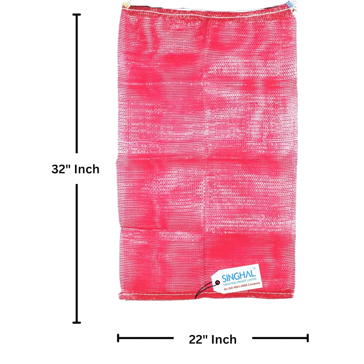 Singhal PP Mesh Storage Bags 22x32 Inch with Drawstring, Magenta (Rani Pink) Color | upto 40kg capacity Great for Packaging Produce, Vegetables and Fruit | Multipurpose Bora, Bori (25)