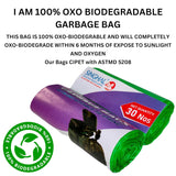Singhal Compostable/Biodegradable Garbage Bags 17 X 19 Inches (Small Size) 180 Bags (6 Rolls) Dustbin Bag/Trash Bag - Green Color | With Easy Tie-Tapes