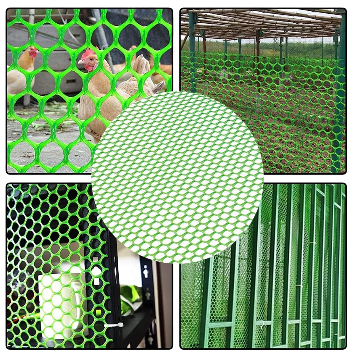 Tree Guard Net 4x20 Ft, Garden Fencing Net Virgin Plastic Green Color with 1 Cutter and 50 PVC Tag - Singhal Mart