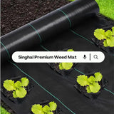 Singhal Garden Weed Control Mat 2 x 2 Meter, Heavy Duty 125 GSM Landscape Fabric, Weed Block Gardening Mat Eco-Friendly Weed Control Bed Gardening Mat Black