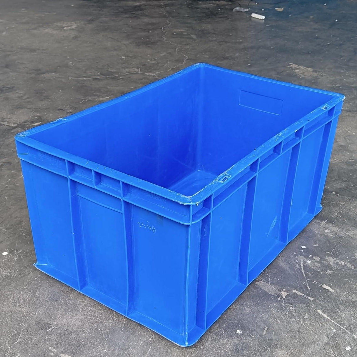 SINGHAL Heavy Duty Big Blue Portable Plastic Crate | Versatile Storage Basket | Ideal for Vegetables, Fruits, Fish, Milk, and More