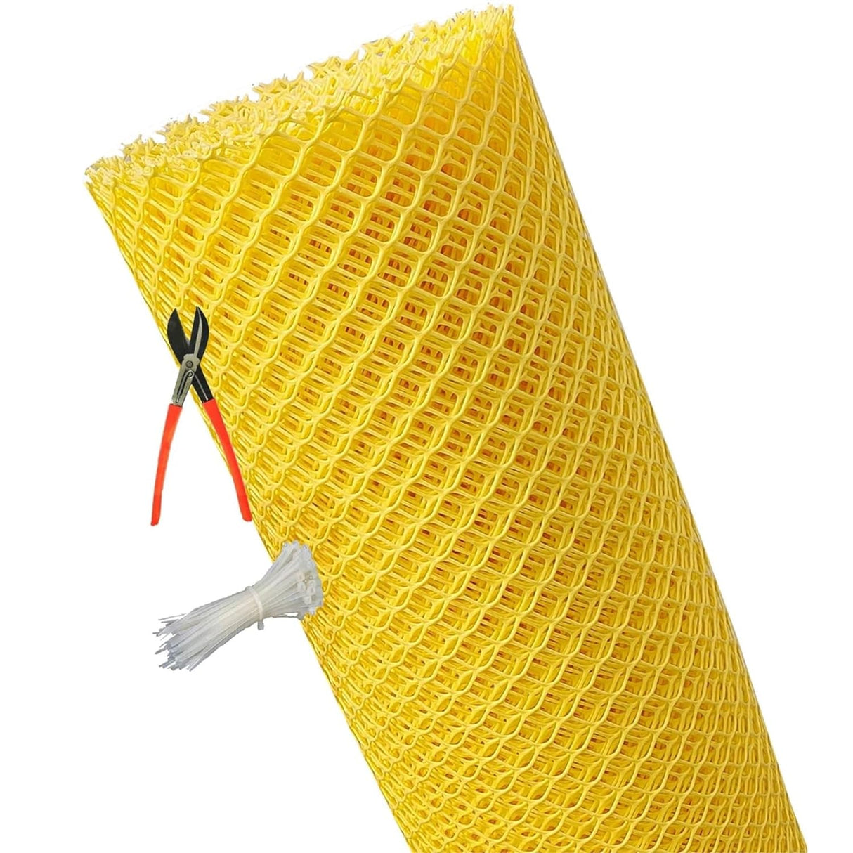 Singhal Tree Guard Net, Garden Fencing Net Virgin Plastic with 1 Cutter and 50 PVC Tags (Red, 4 ft x 20 ft)