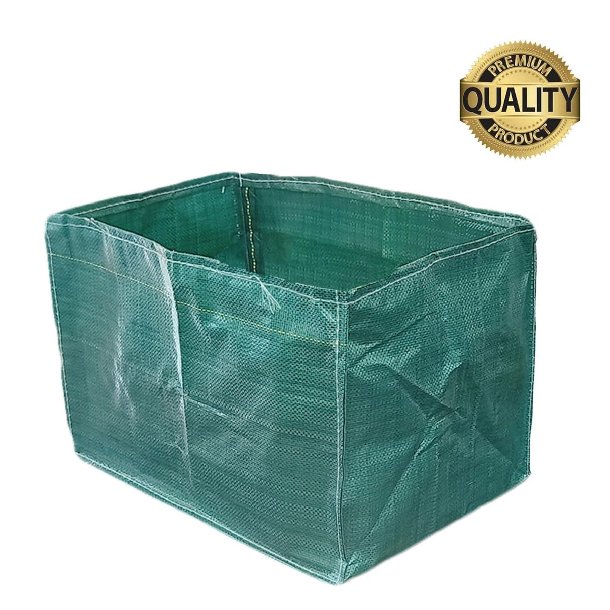 SINGHAL HDPE UV-Protected Rectangular Grow Bags 18x12x12 Inches, Pack of 10, Green - Ideal for Terrace & Vegetable Gardening