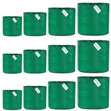 Singhal HDPE UV-Protected Round Plant Grow Bags Combo - 9x9, 9x12, 12x12, 12x15 Inch (Pack of 12 Bags, 3 Bags Each Size) for Terrace and Vegetable Gardening