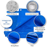 HDPE Blue Tarpaulin Sheet 16x24ft – Heavy-duty, UV-resistant, 100% pure virgin, 170 GSM with reinforced eyelets for durable, waterproof protection.